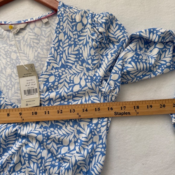 Boden Women Botanical Leaf Print Tassel Belt Maxi Dress Size US 2P Lightweight - Picture 7 of 13